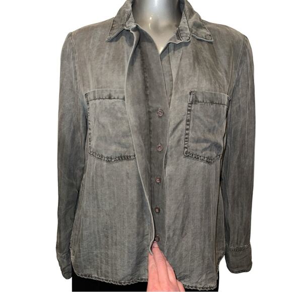 BELLA DAHL Lyocell Split Back Button Down Shirt Size S - Picture 4 of 10